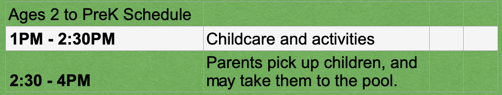 Child schedule